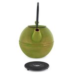 Théière en fonte chinoise Ming 0 8 litre & sous-théière noire