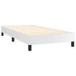 vidaXL Lit à sommier tapissier avec matelas Blanc 100x200cm Similicuir