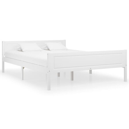 vidaXL Cadre de lit Bois de pin massif Blanc 140x200 cm