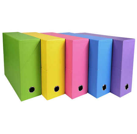 Boite Transfert Dos 90mm Salsa - Couleurs Assorties - X 5 - Exacompta