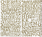 Sticker Alphabet pailleté Doré 300 lettres