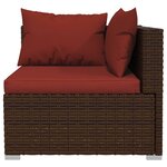 vidaXL Salon de jardin 11 Pièces avec coussins Marron Résine tressée