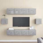 vidaXL Ensemble de meuble TV 6 Pièces Gris béton Aggloméré