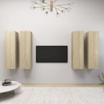 vidaXL Meubles TV 4 Pièces Chêne sonoma 30 5x30x110 cm Aggloméré
