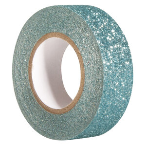 Bande scintillante bleu lagon 15mm rouleau 5m