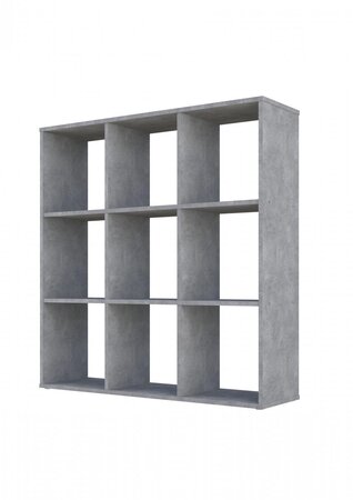 Etagères bibliothèque cube REGAL 9 compartiments GRIS béton