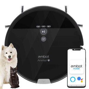 Robots Aspirateurs et laveurs spécial poils d'animaux - AMIBOT Animal XL H2O Connect
