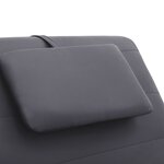 vidaXL Chaise longue avec oreiller Gris Similicuir