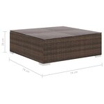 vidaXL Salon de jardin 6 Pièces avec coussins Résine tressée Marron