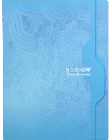 Cahier piqué 24x32 192 pages séyès 70g couverture carte coloris aléatoire calligraphe