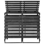 vidaXL Abri de poubelle double 140x75x121 cm Bois de pin massif peint