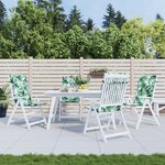 vidaXL Coussins de chaise à dossier haut 4 Pièces modèle de feuille tissu