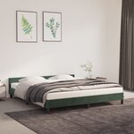 vidaXL Cadre de lit avec tête de lit Vert foncé 180x200 cm Velours