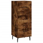 vidaXL Buffet haut Chêne fumé 34 5x34x180 cm Bois d'ingénierie