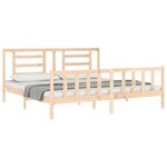 vidaXL Cadre de lit avec tête de lit 200x200 cm bois massif