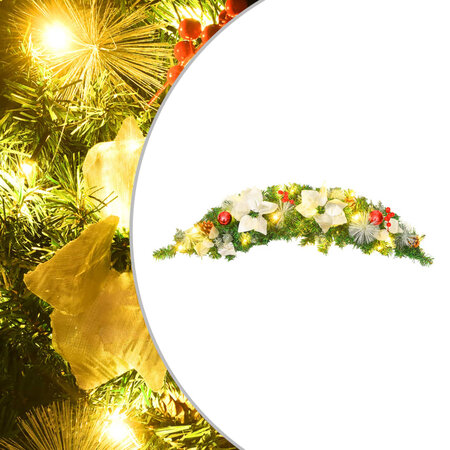 vidaXL Arche de Noël avec lumières LED Vert 90 cm PVC