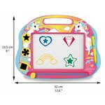 Ardoise magique Licorne format A5 avec accessoires magnétiques pour dessiner en couleurs - LEXIBOOK