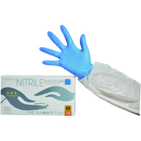 Lot de 100 gants en Nitrile - Taille M - sans latex, sans poudre, pour mécanicien, automobile, nettoyage ou tatouage