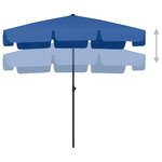 vidaXL Parasol de plage bleu azur 200x125 cm