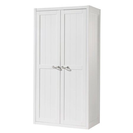 LEWIS Armoire 2 portes laqué Blanc