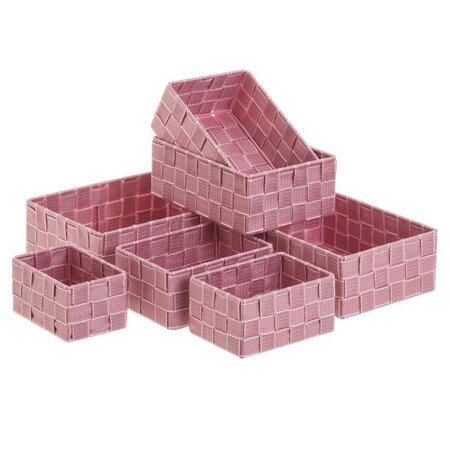 Set de 7 panières déco - rose