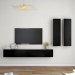 vidaXL Ensemble de meubles TV 4 Pièces Noir Aggloméré