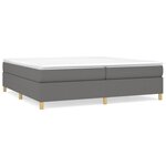 vidaXL Sommier à ressorts de lit Gris foncé 200x200 cm Tissu