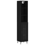 vidaXL Buffet haut Noir 34 5x34x180 cm Bois d'ingénierie