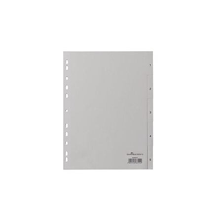 DURABLE Intercalaires en plastique, chiffres, A4, 5 touches