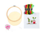 Kit Canevas sur Tambour à Broder Cactus Ø 15 5 cm