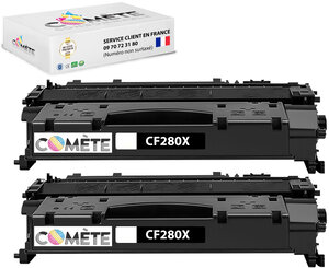 2 toners compatibles avec 80x cf280x 2bk