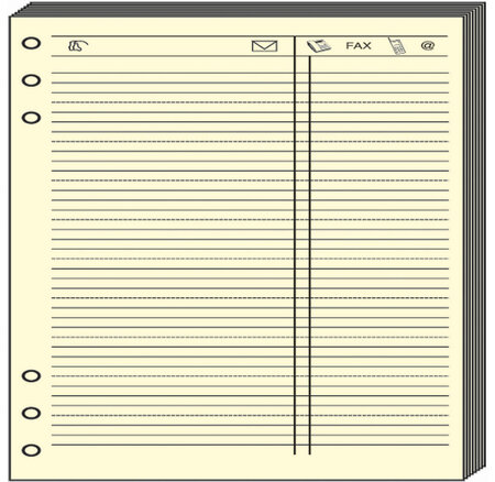 Recharge Accessoires Organiseur FEUILLES TELEPHONE Timer 14 Ivoire 8 x 12 cm QUOVADIS