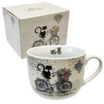 Bol céramique le chat et son vélo amys bug art