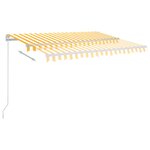 vidaXL Auvent automatique capteur de vent/LED 350x250cm Jaune et blanc