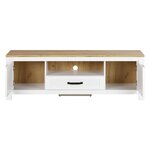 Meuble TV blanc/naturel 164 cm