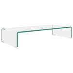 vidaXL Meuble TV / pour moniteur 70 x 30 x 13 cm Verre Transparent