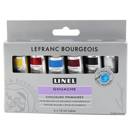 Set gouache couleurs primaires linel 6 x 14ml - l&b