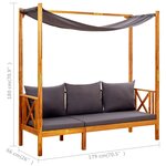 vidaXL Banc de jardin avec table et repose-pieds Bois d'acacia solide