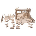 pces bois à insérer  Ferme  FSC MixCredit  nature  45 pces  1kit