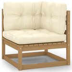 vidaXL Salon de jardin 4 Pièces avec coussins Bois de pin massif
