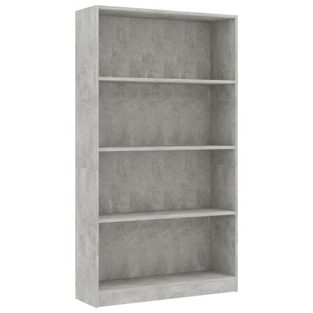 vidaXL Bibliothèque à 4 niveaux Gris béton 80x24x142 cm Aggloméré