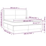 vidaXL Sommier tapissier avec matelas et LED Noir 180x200 cm Tissu