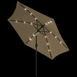 vidaXL Parasol d'extérieur avec LED et mât en acier 300 cm Taupe