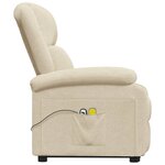 vidaXL Fauteuil de massage Crème Tissu