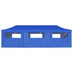 vidaXL Tente de réception pliable avec 8 parois 3x9 m Bleu