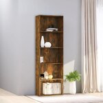 vidaXL Bibliothèque 5 niveaux Chêne fumé 60x30x189cm Bois d'ingénierie
