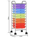 vidaXL Chariot de rangement mobile à 10 tiroirs Multicolore Plastique