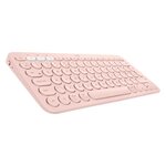 Clavier - sans fil - logitech - k380 multi device - bluetooth - design compact - rose