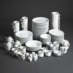 Assiettes à bord large 202(ø)mm athena hotelware - lot de12 -  - porcelaine x25mm
