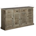 vidaXL Buffet Bois de melia azedarach massif 145 x 32 5 x 77 cm